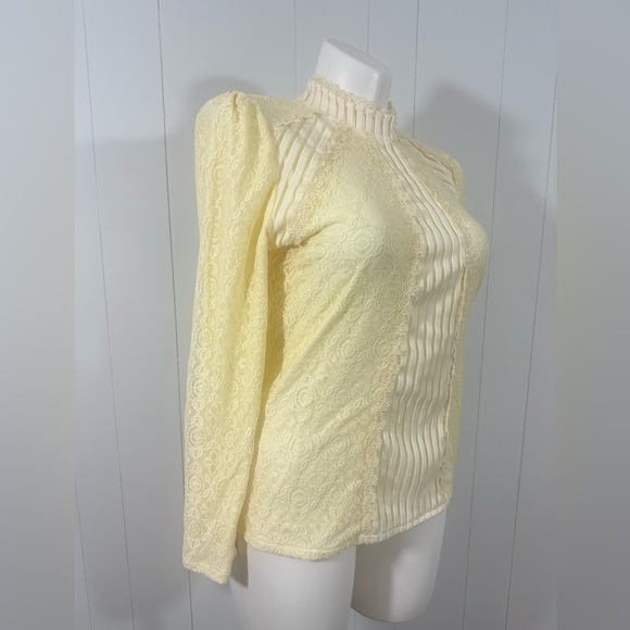 NEW Feifei Dress Womens Top Size 2xL Victorian Fairy Goth Dainty Yellow Lace - Picture 2 of 9